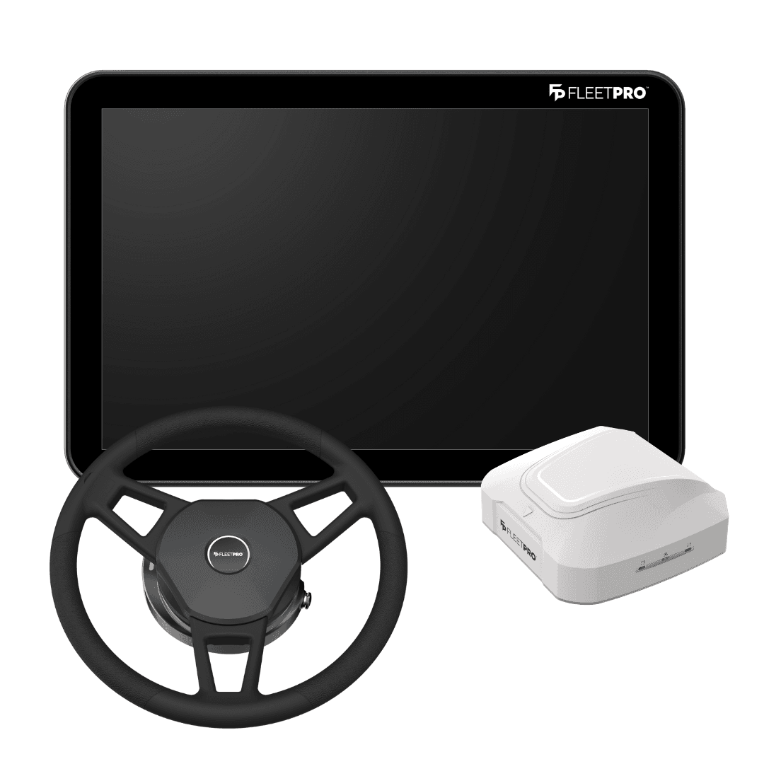 FLEETPRO Display, P5 Empfänger und E6 Lenkradmotor